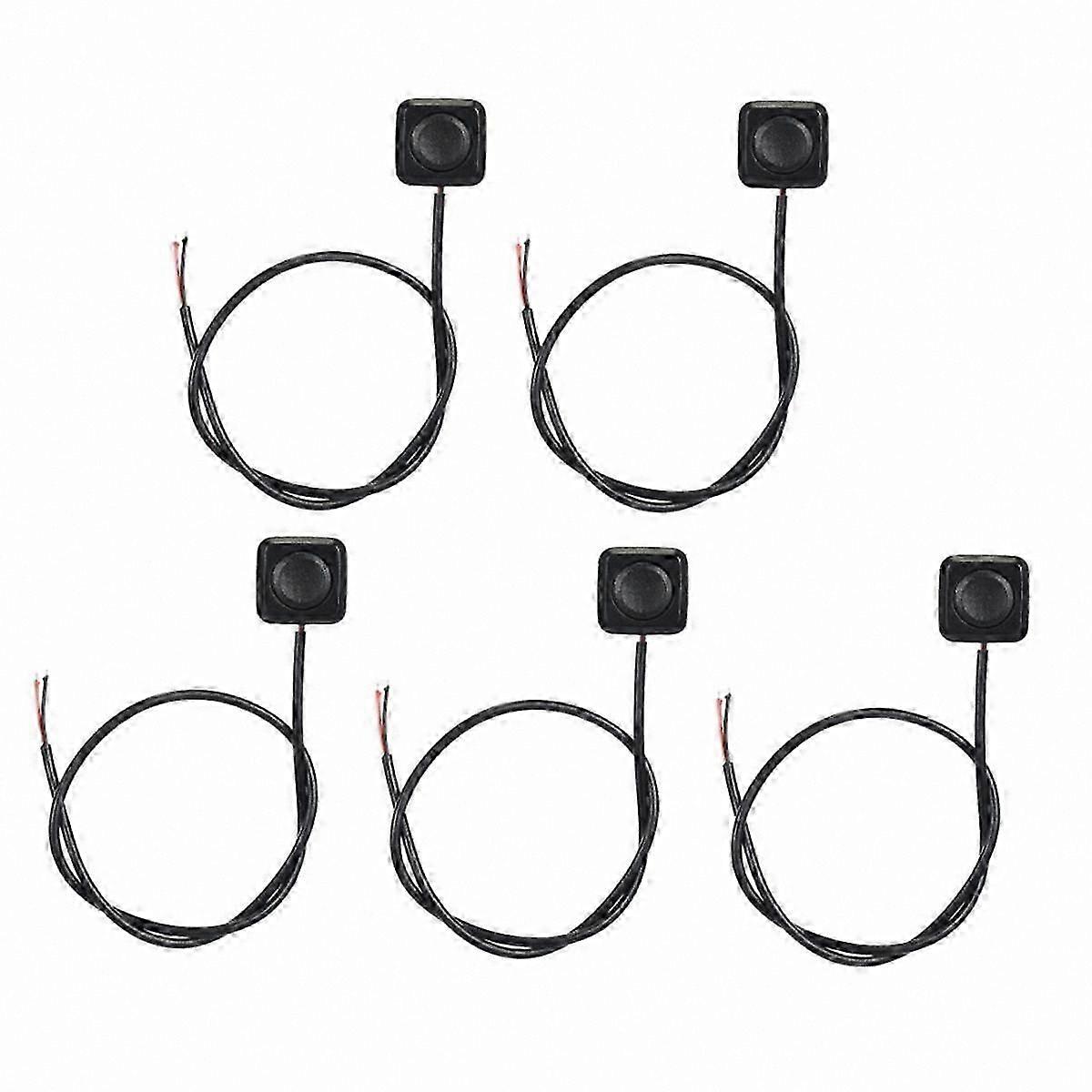 5-Pack Mini Push Button Switches, Momentary ON/OFF Surface Mount for 12V 24V Applications