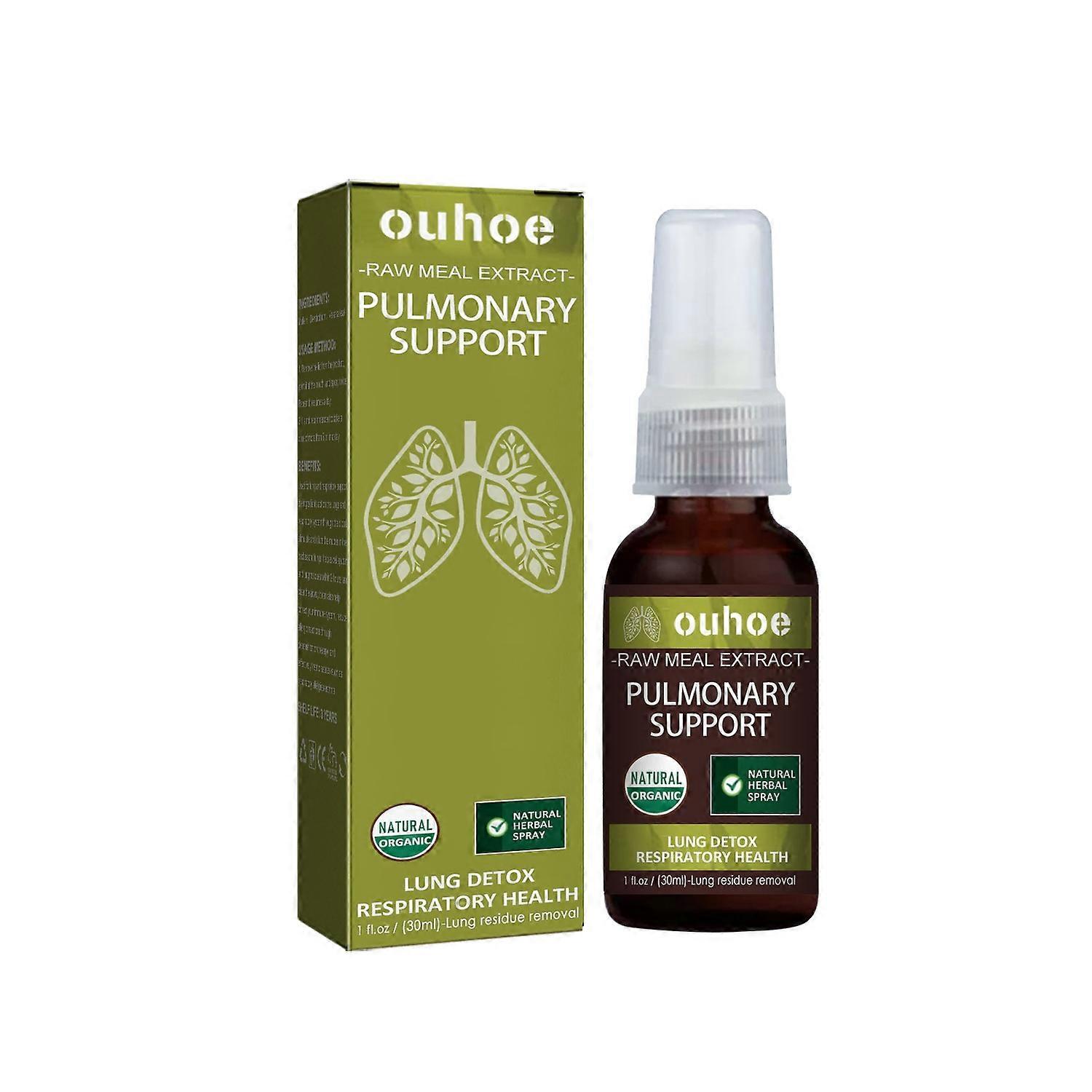 1-6x OUHOE supporto polmonare a base di erbe spray orale 30 ml per sollievo dalla gola / soppressione della tosse / fresco Br