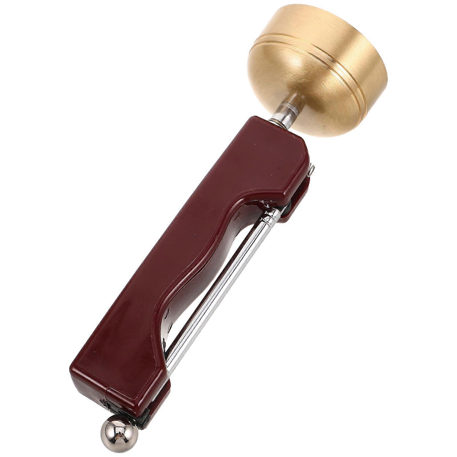 Copper Handheld Bell with Retractable Handle Spiritual Sound Instrument for Meditation, Home Altar, and Outdoor Rituals, Lightweight Portable