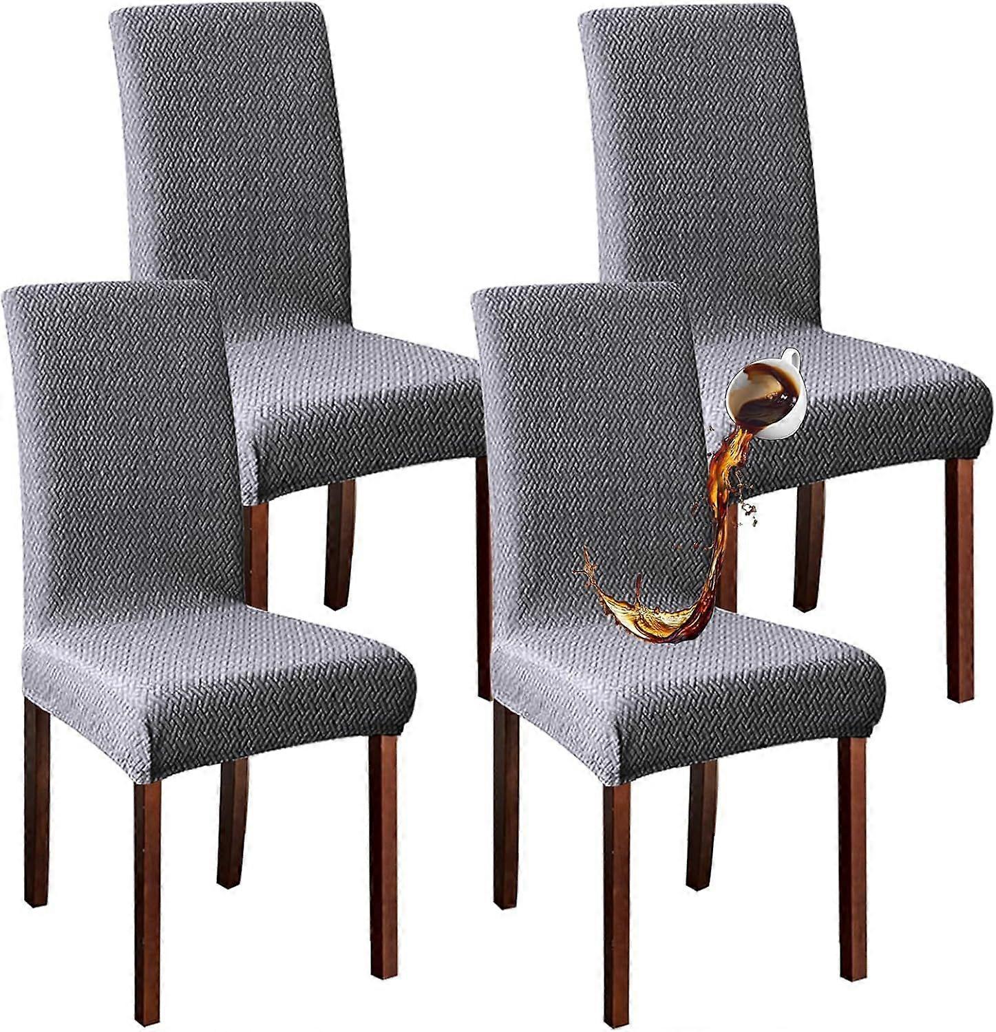 防水チェアカバーダイニングチェアカバー、取り外し可能なウォッシャブルジャカードチェア