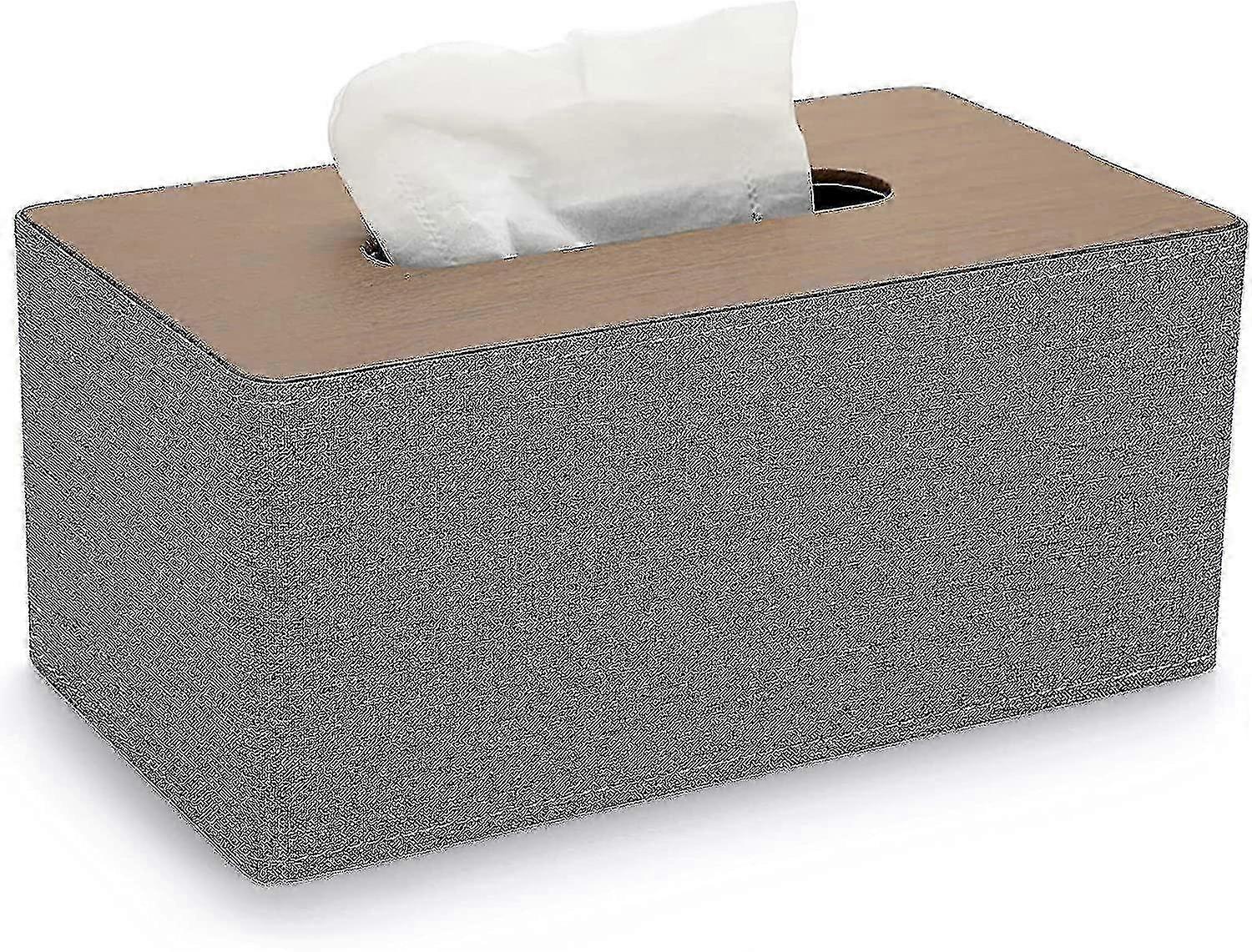 Leder-Holzmaserungs-Tissue-Box