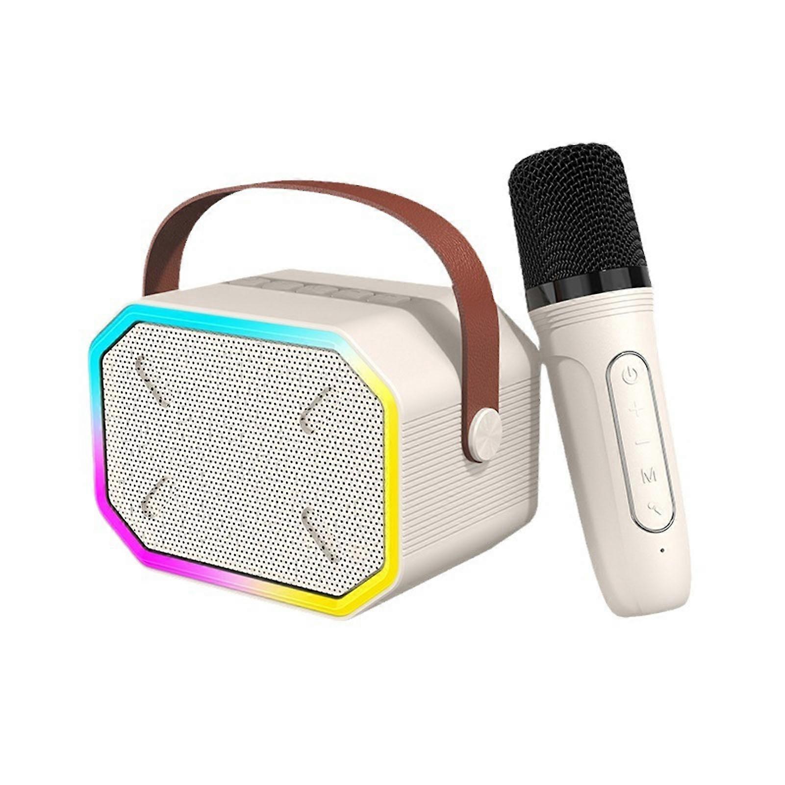 Portable Mini Karaoke Machine with Bluetooth Speaker 2000mAh White