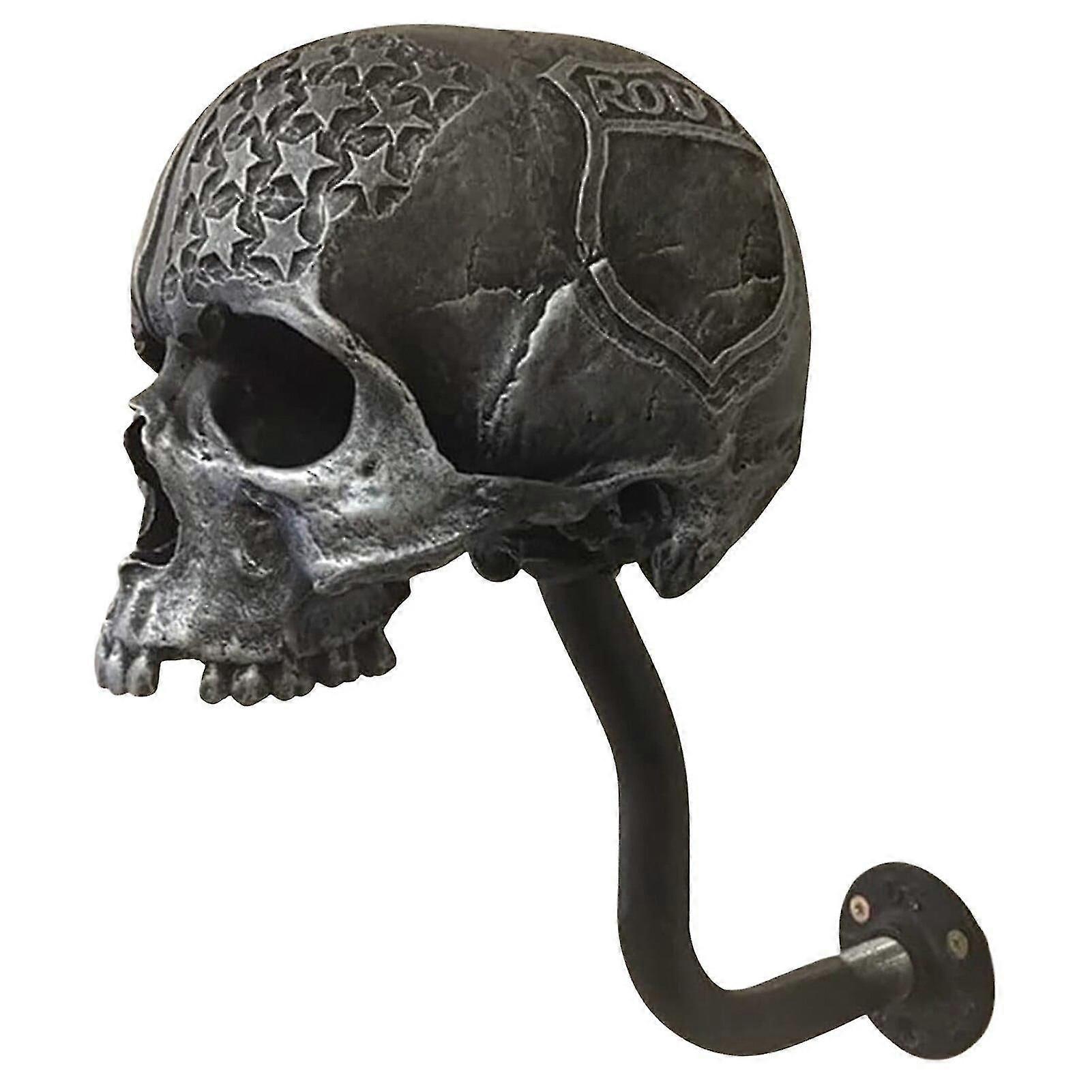 Resin Motorcycle Skull Helmet Holder Wall Mount