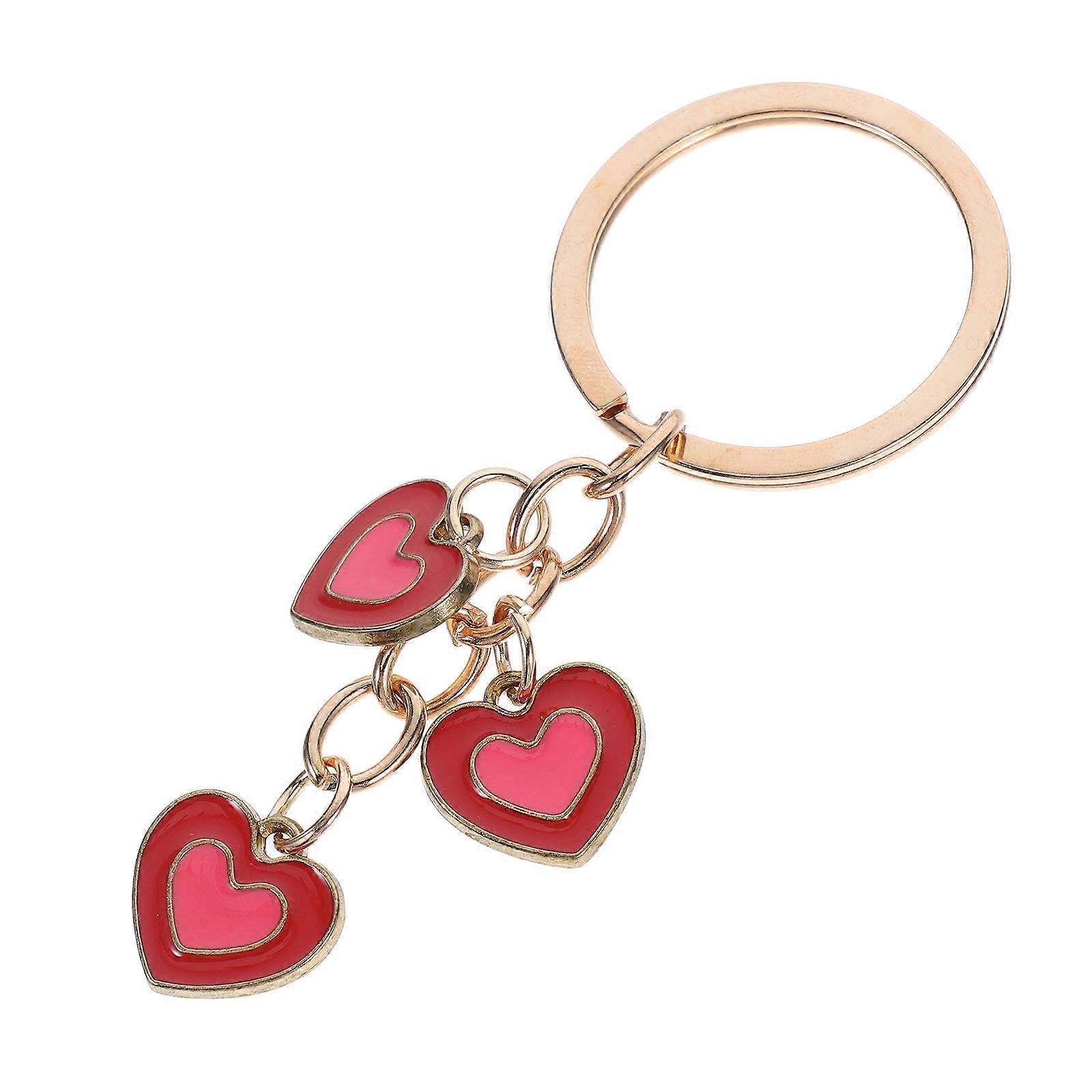 Heart-Shaped Keychain Zinc Alloy Keychain for Decoration Bag Charm Accessory