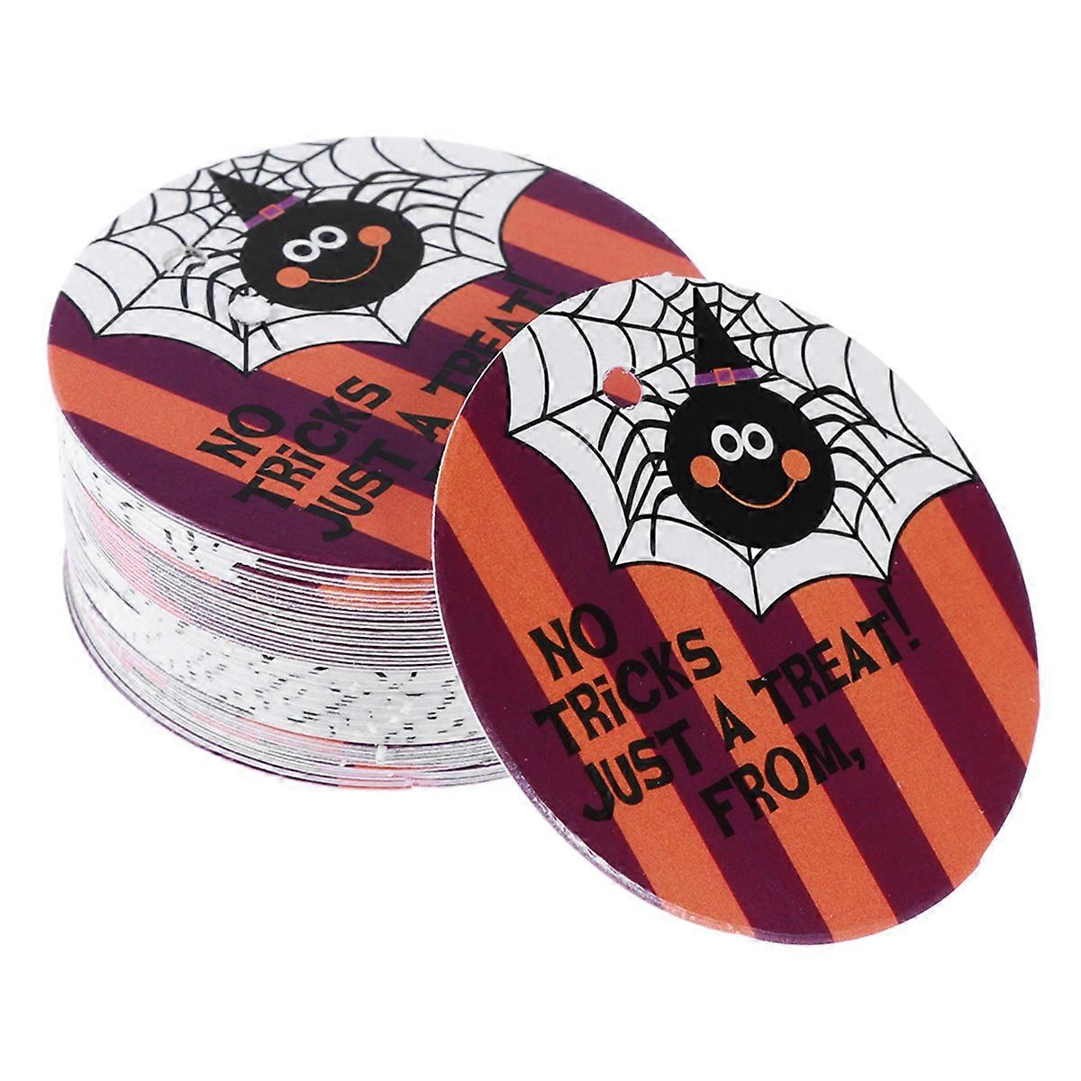 Decorative Halloween Themed Cards For Party Supplies Suitable For Baking Biscuit Bags And Candy Treats Boxes In 4.5X4.5Cm Size 48-50Pcs