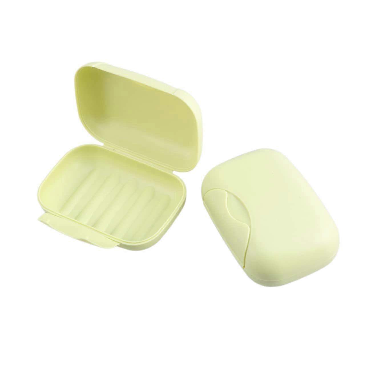 Portable Soap Dish Travel Sealed Case Box Holder For Soap Large Green 2Pack