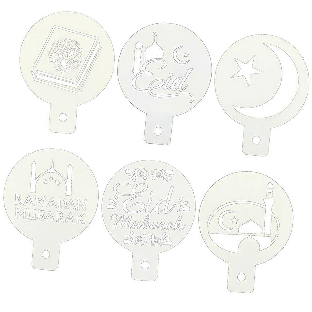 Coffee Decorating Stencils Plastic Cake Art Template for Decoration 6Pcs