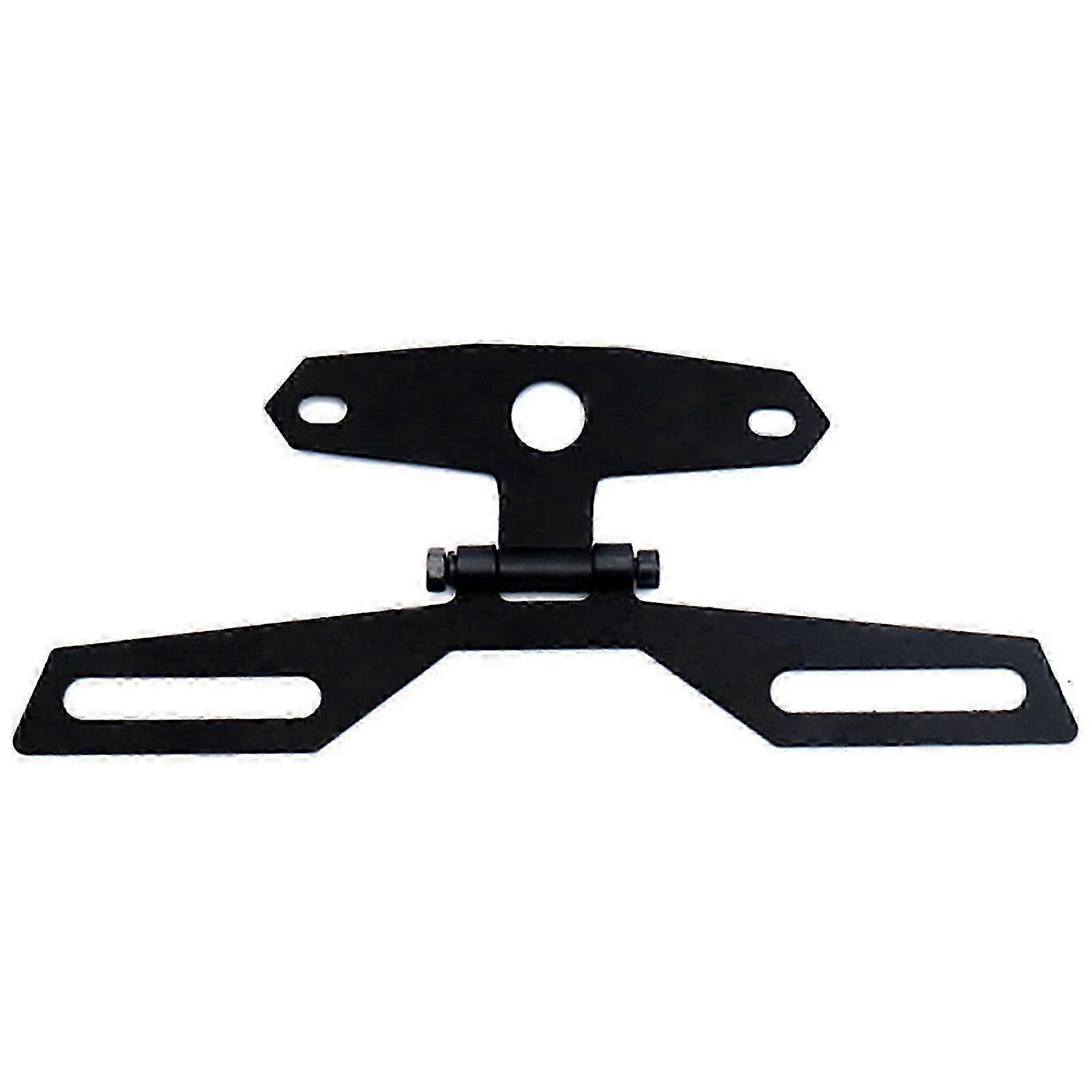 Folding license plate holder for motorcycle with adjustable tail bracket