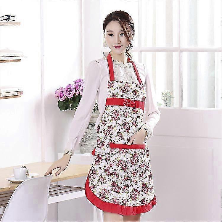 6 Pack Apron Floral Pattern Kitchen Bib Aprons for Chefs and Cooks