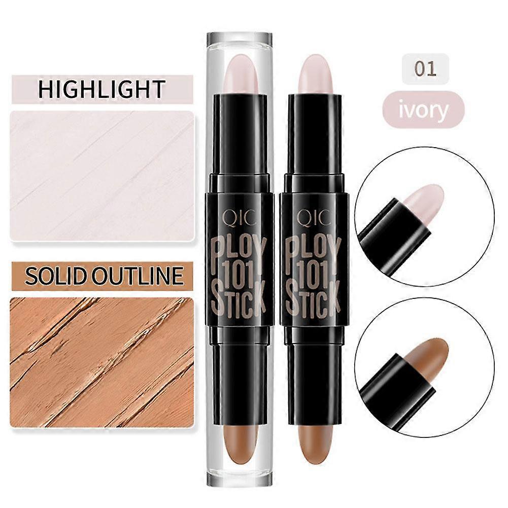 Double-head V Face Stick Highlighter Stick Concealer Pen Face Make Up Shadow