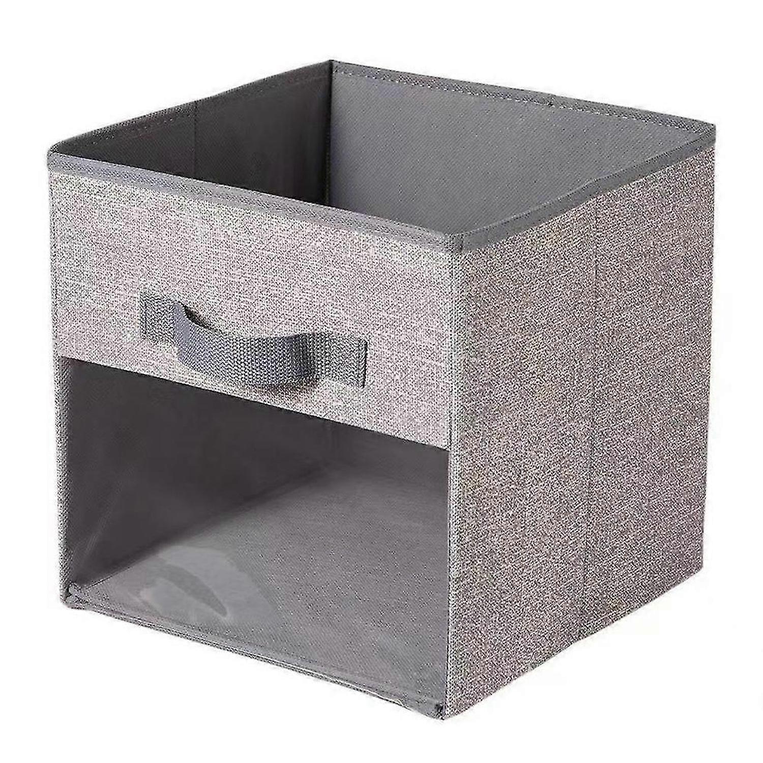 Fabric Cube Storage Box Transparent Storage Box for Closet Foldable Storage Box B