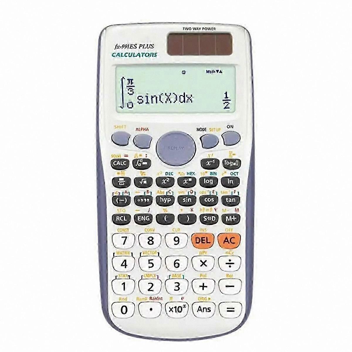 Advanced Scientific Calculator with 2-Line Display, Solar Powered Math Tool for Engineering and Functions