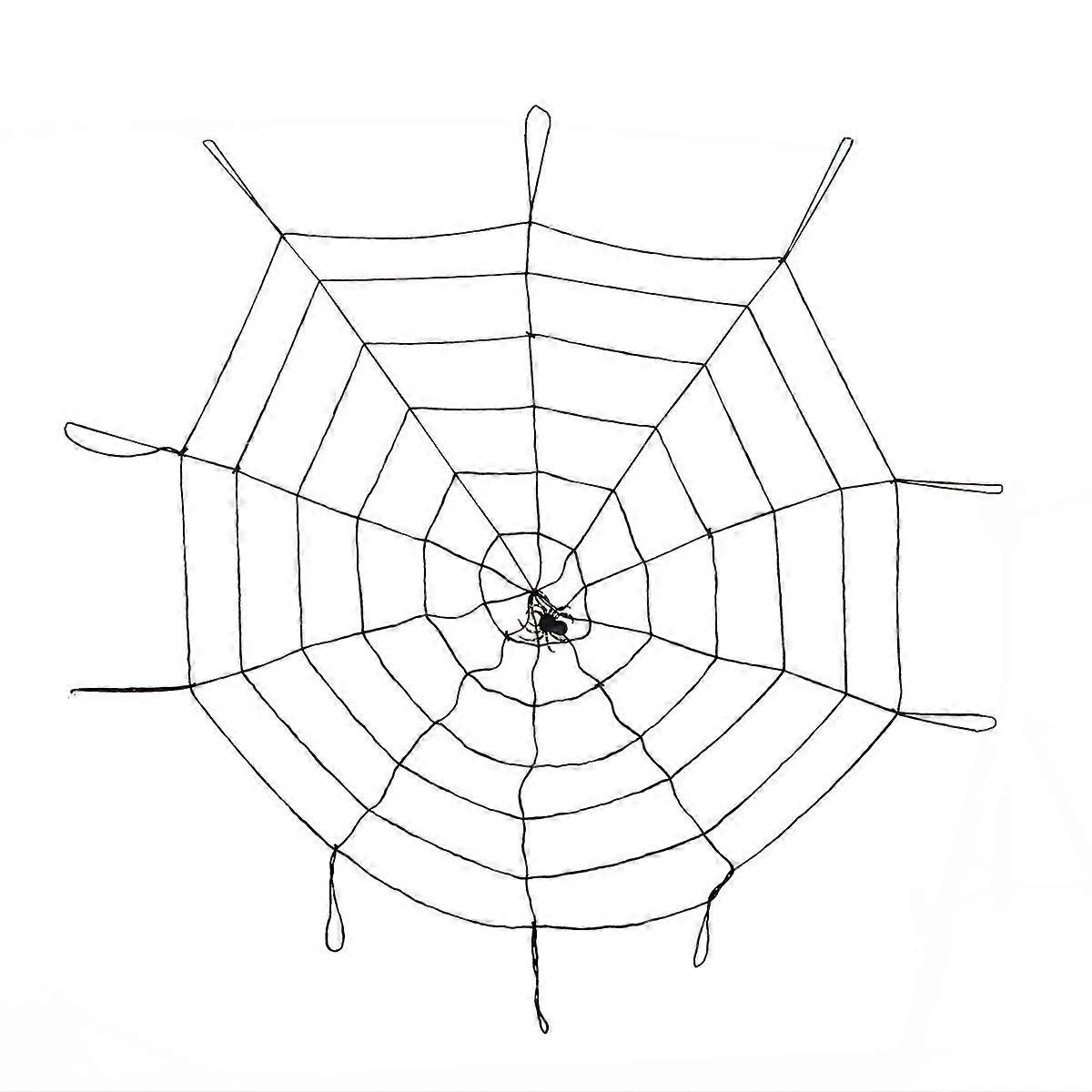 1.5m Nylon Thread Halloween Spider Web Decoration Reusable Stretchable Spider Web Accessories (Black Spider Web)