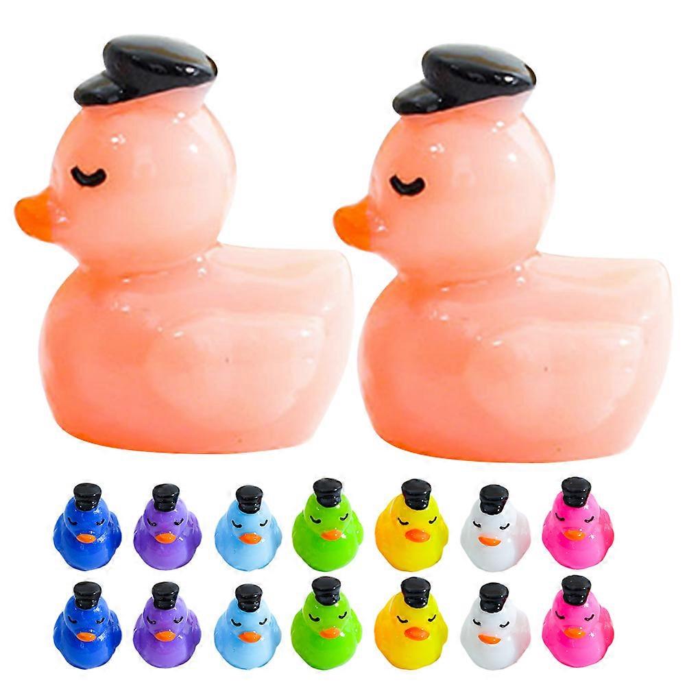 Mini Resin Ducks for DIY 32Pcs Small Courtyard Duck Resin Figures