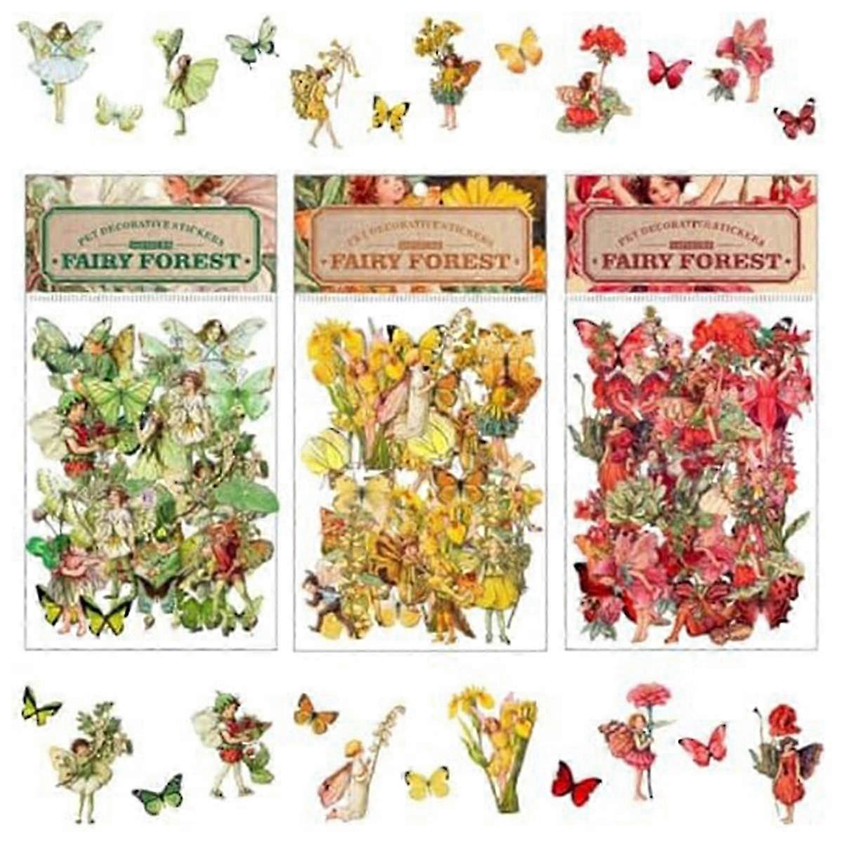 Vintage Fairy Stickers for Journaling, parent Flower Fairy Stickers for Scrapbook Junk Journal