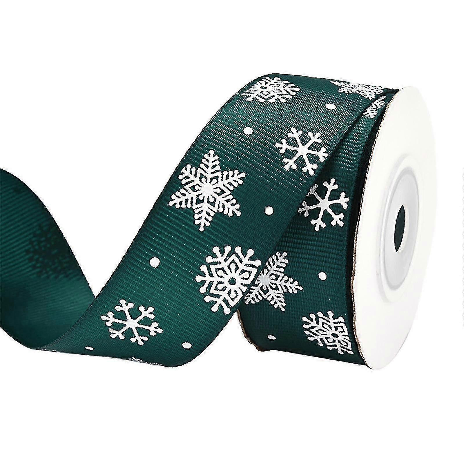 Holiday Ornaments 2.5cm Christmas Ribbon Gift Wrapping Ribbon Snowflake Shimmer Ribbons
