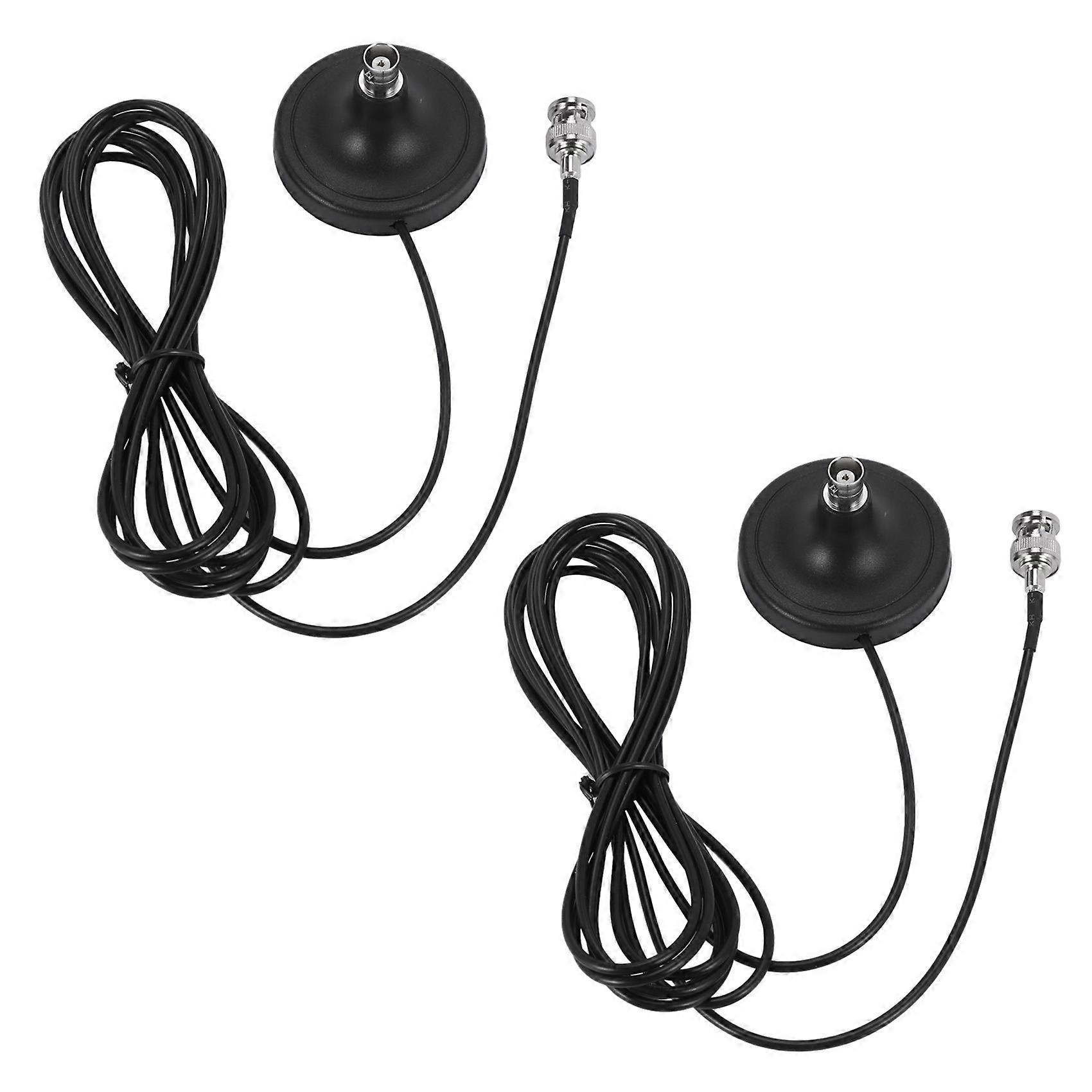 2X Wireless Antenna Base Microphone Antenna Base with Magnet 3 Meter Rg174 Cable Bnc Male Aerial