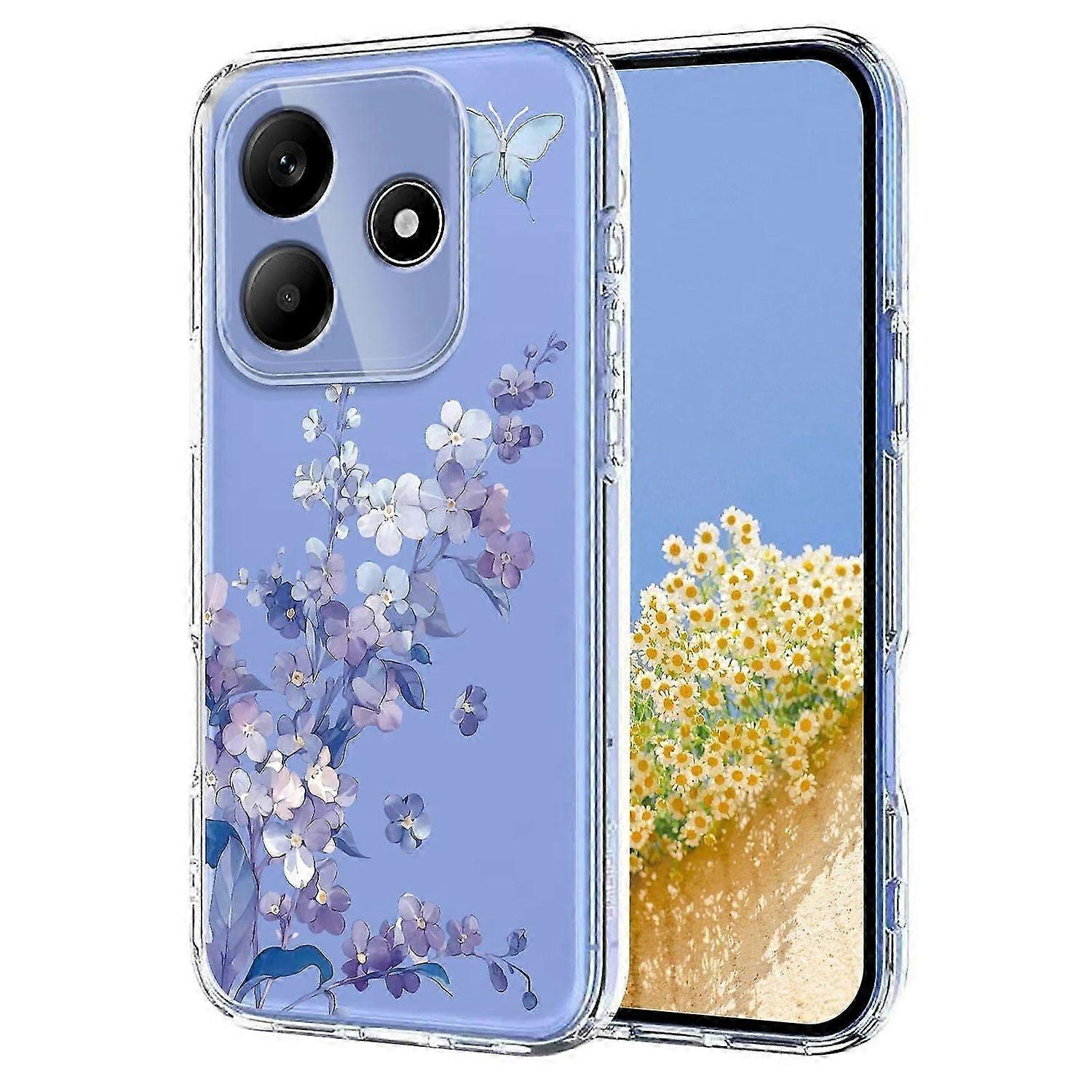 Flower Pattern Painted TPU Phone Case