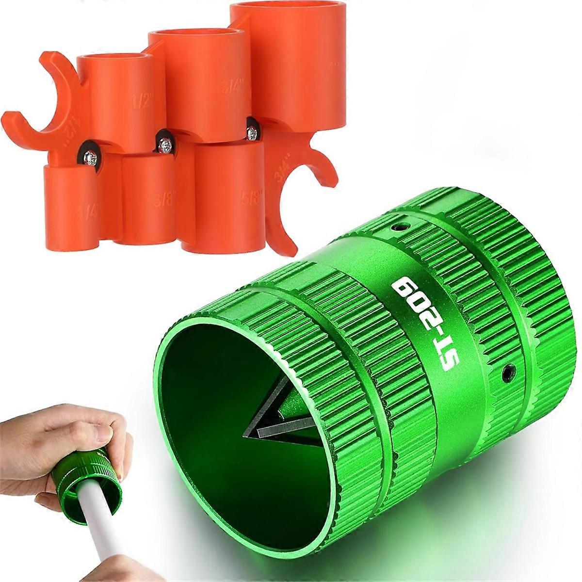 1/4In to 1-5/8In Metal Pipe Reamer for Copper/PVC Pipe, and 1/4In to 1In Depth Gauge, Deburring Tool, Plumbing Tools Kit
