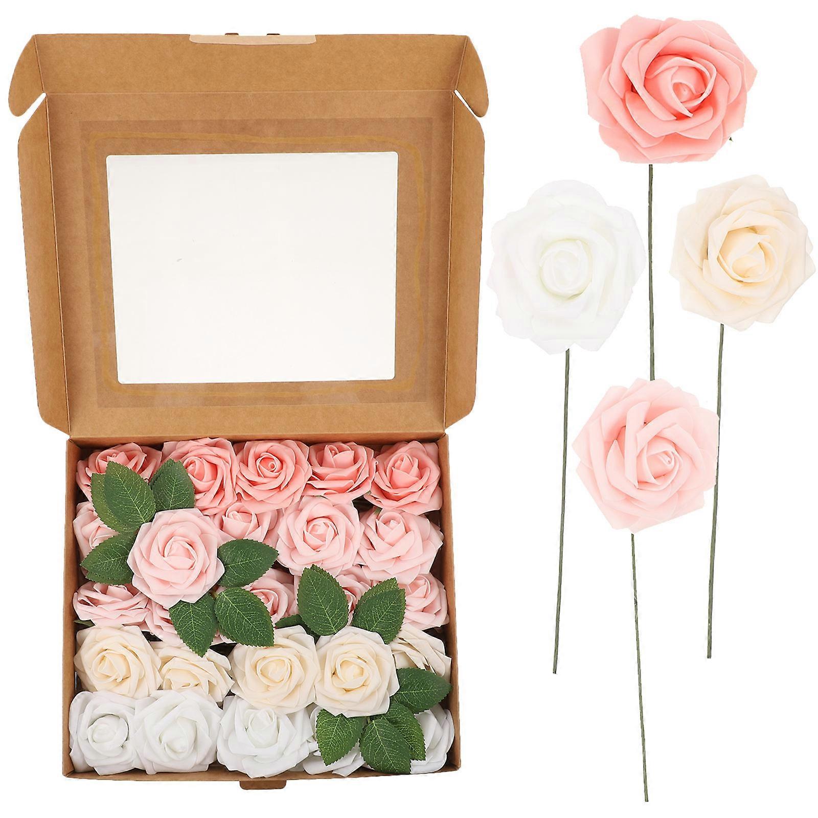 Artificial Rose Flowers Gift Box for Ornament 5 Boxes Multi Color Pe Foam Roses