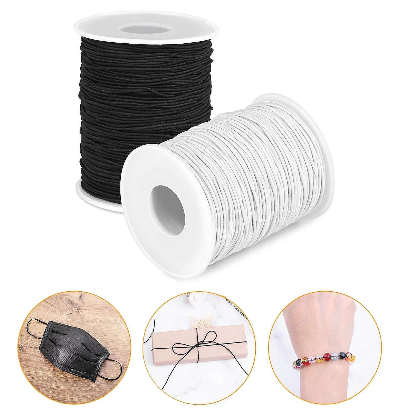Warkul Bright Colors Elastic Cord for DIY Bracelets - 1/2 Roll of Exquisite Workmanship Elastic Rope Elastic Rope for Jewelry Making