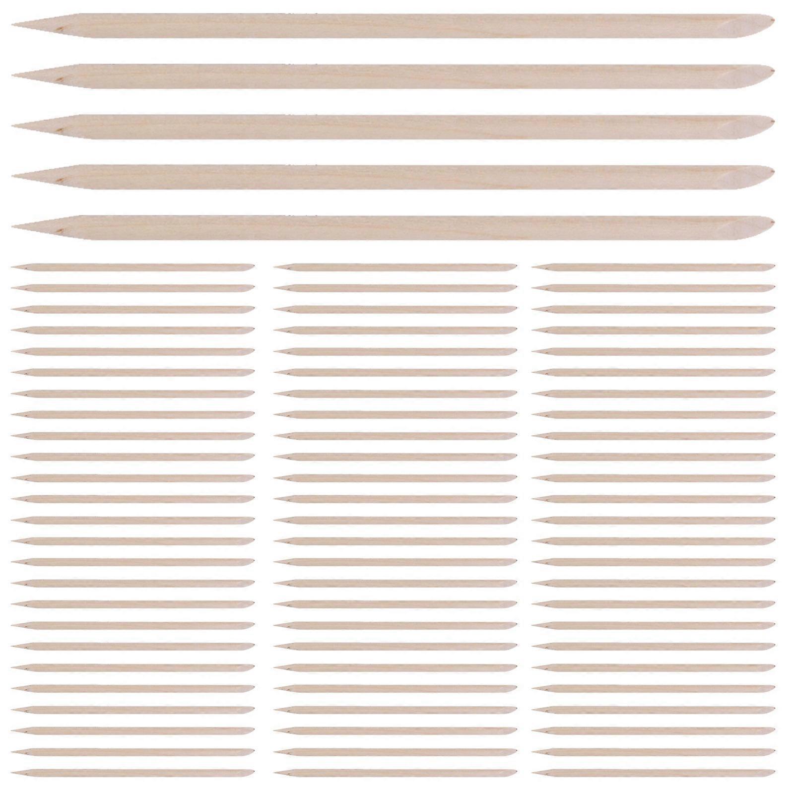 600Pcs Multi-Functional Orange Wood Stick Nail Art Cuticle Pushers