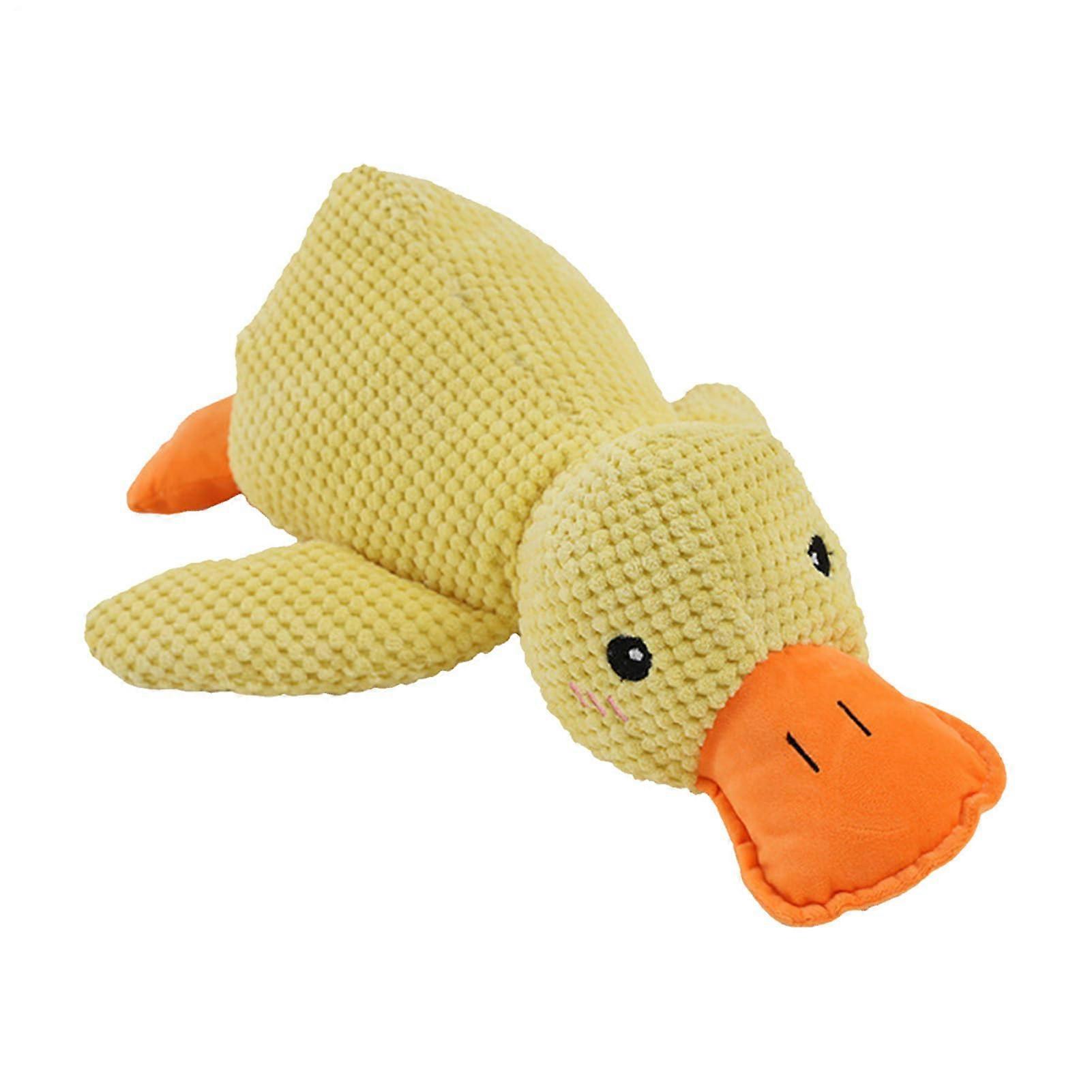 Calming Duck for Dogs Mellow Puppy Calming Pillow Mellow Dog Duck Pillow Toy Soft Yellow Plush