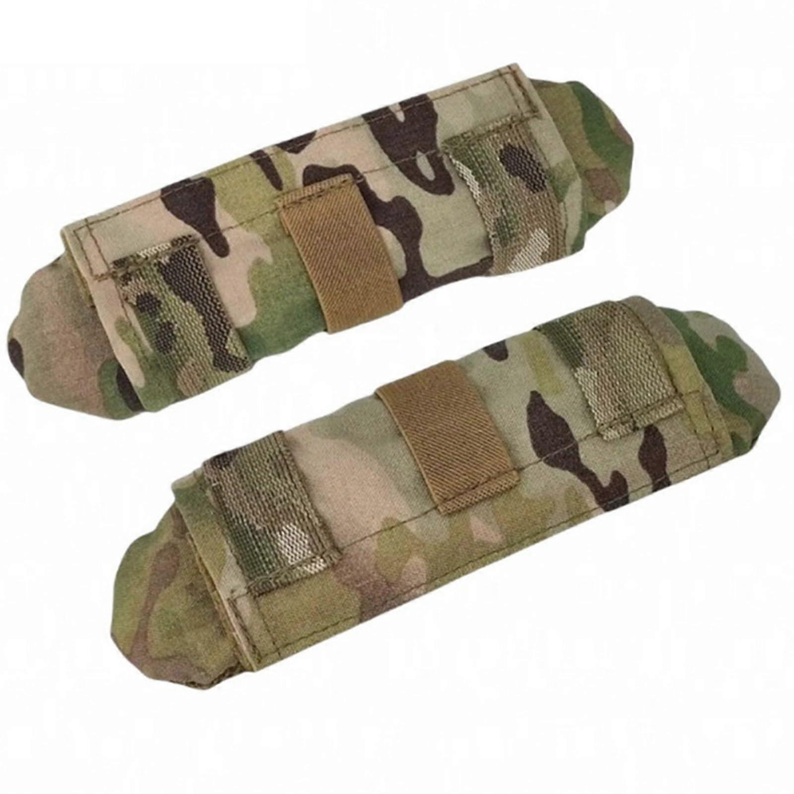 Tactical Pads for Vest and Shoulder Straps, One Pair, Backpack Accessories, Brown Camouflage, Mesh Cushion
