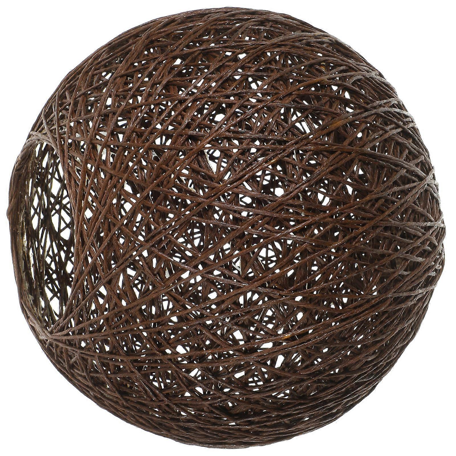 Rattan Ball Lampshade Practical Chandelier Shade Light Accessory Coffee 20cm Diameter Home Decoration 1Pack