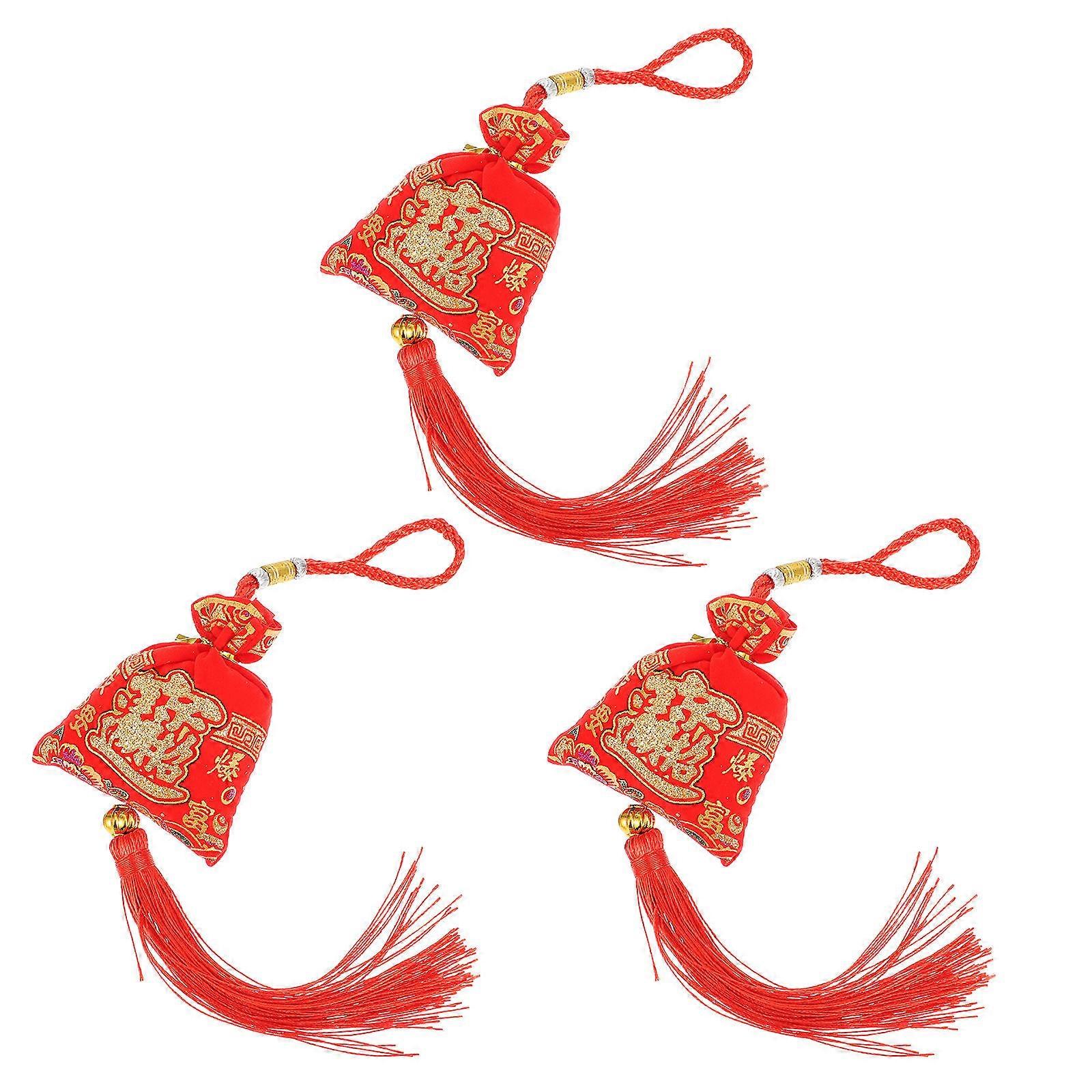 New Year Decoration New Year's Goods Rectangular Shape Bright Color Festive Decorative 3Pack