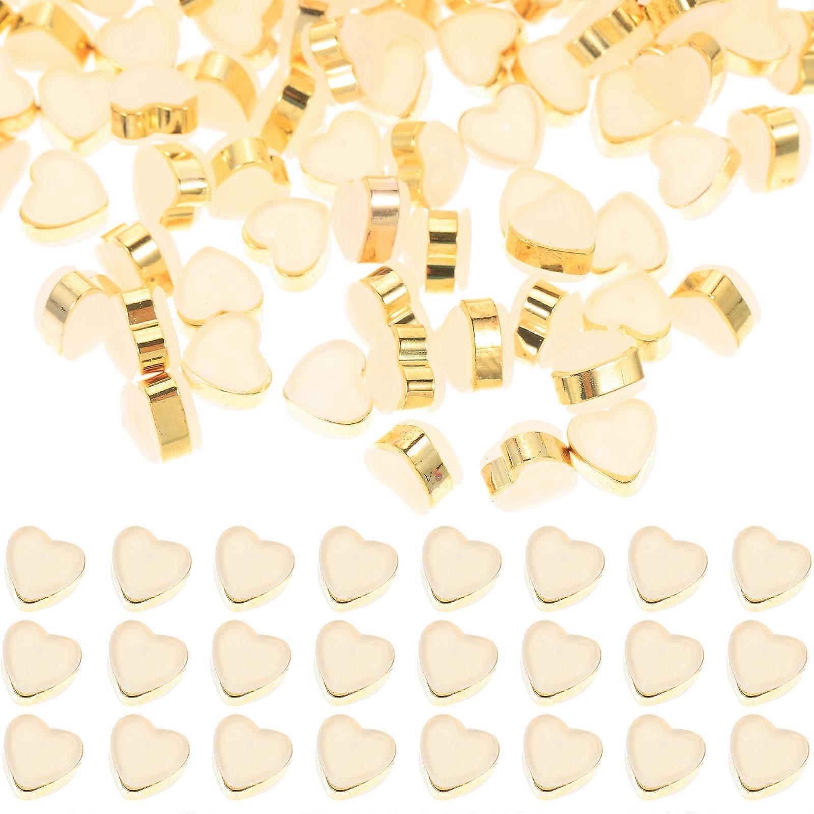 Silicone Earring Backs for Secure Locking 200Pcs Golden Heart Design