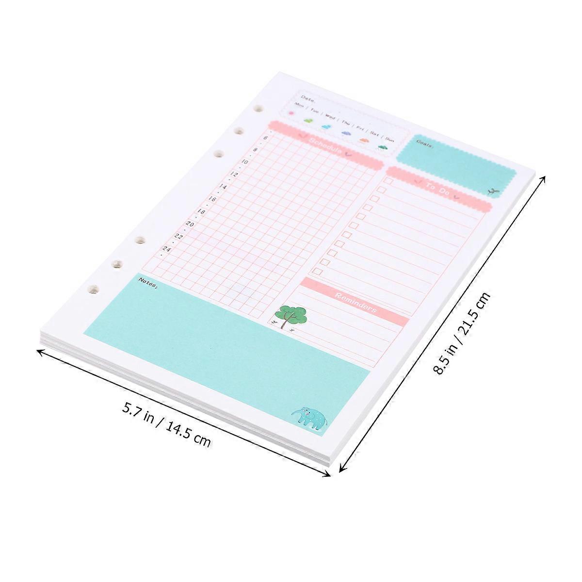Multi Color A5 Size 6 Holes Filler Paper Refills For Loose Leaf Notebook Daily Planner 4Pcs Perfect For Office And Travel Use