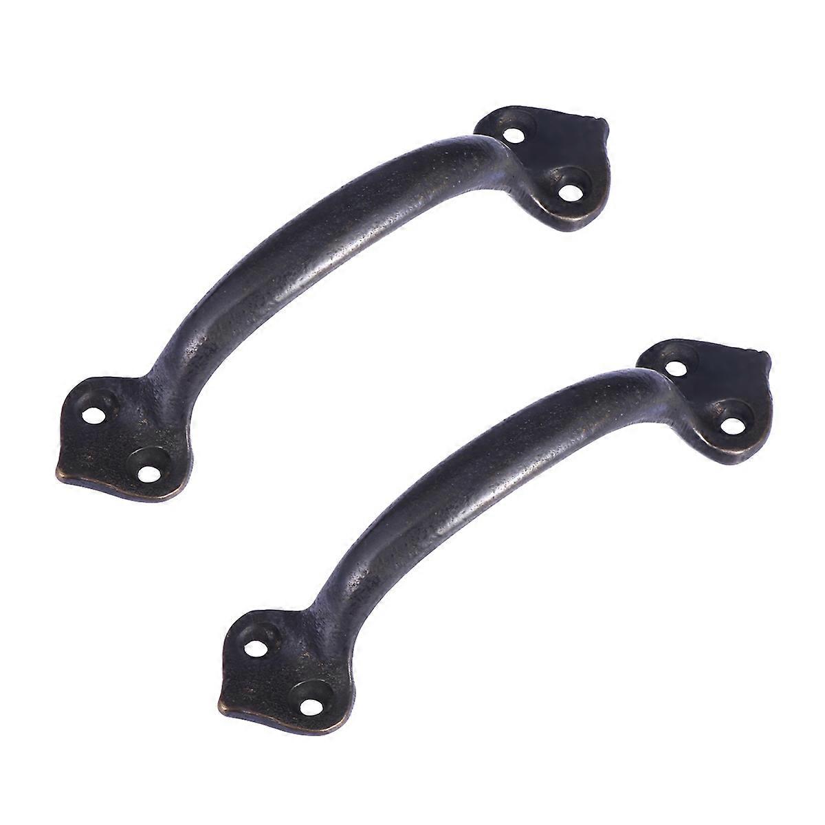 Vintage Knob Pure Copper Handle for Open and Close Door Use 6Pcs Black