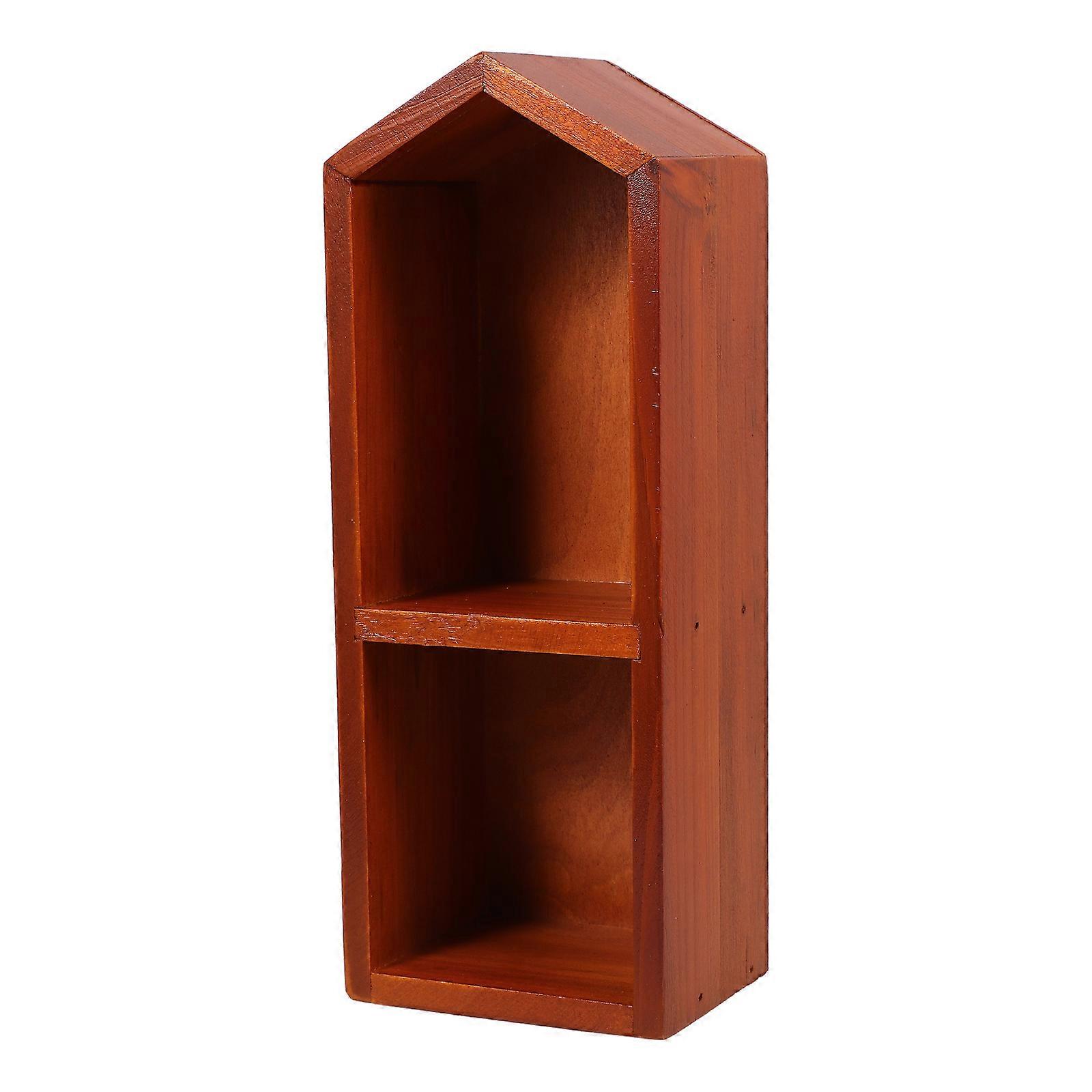 Wood Display Stand for Collection Display with 4Pcs Tabletop Rack