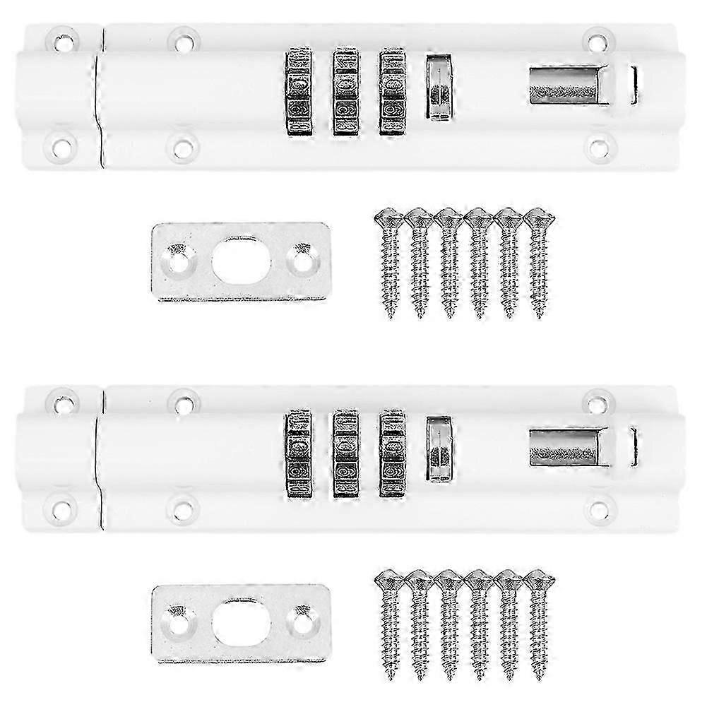 2X Horizontal Horizontal Door Bolt Lock Sliding Combination Code Can Be Reset for Gate Garage Cabin
