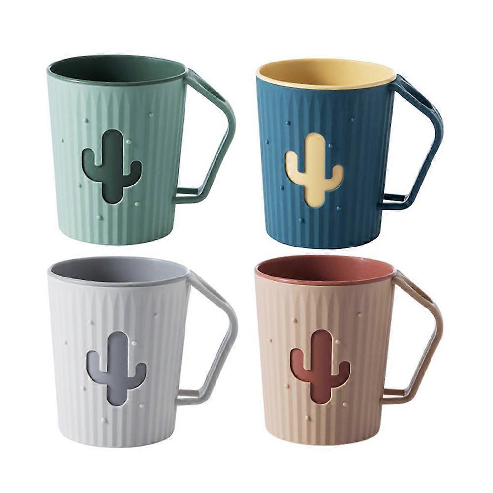 Household Toothbrush Mug Plastic Cup for Bathroom Use 4Pcs Set