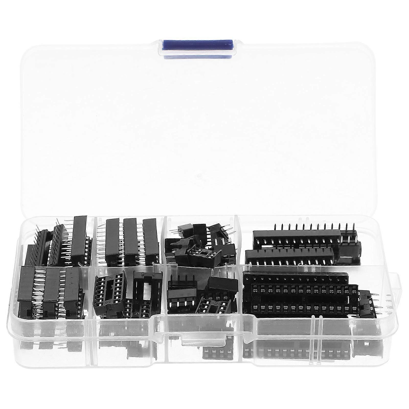 Microcontroller Base Ic Chip Socket Set for Chip 2Pcs Black Design