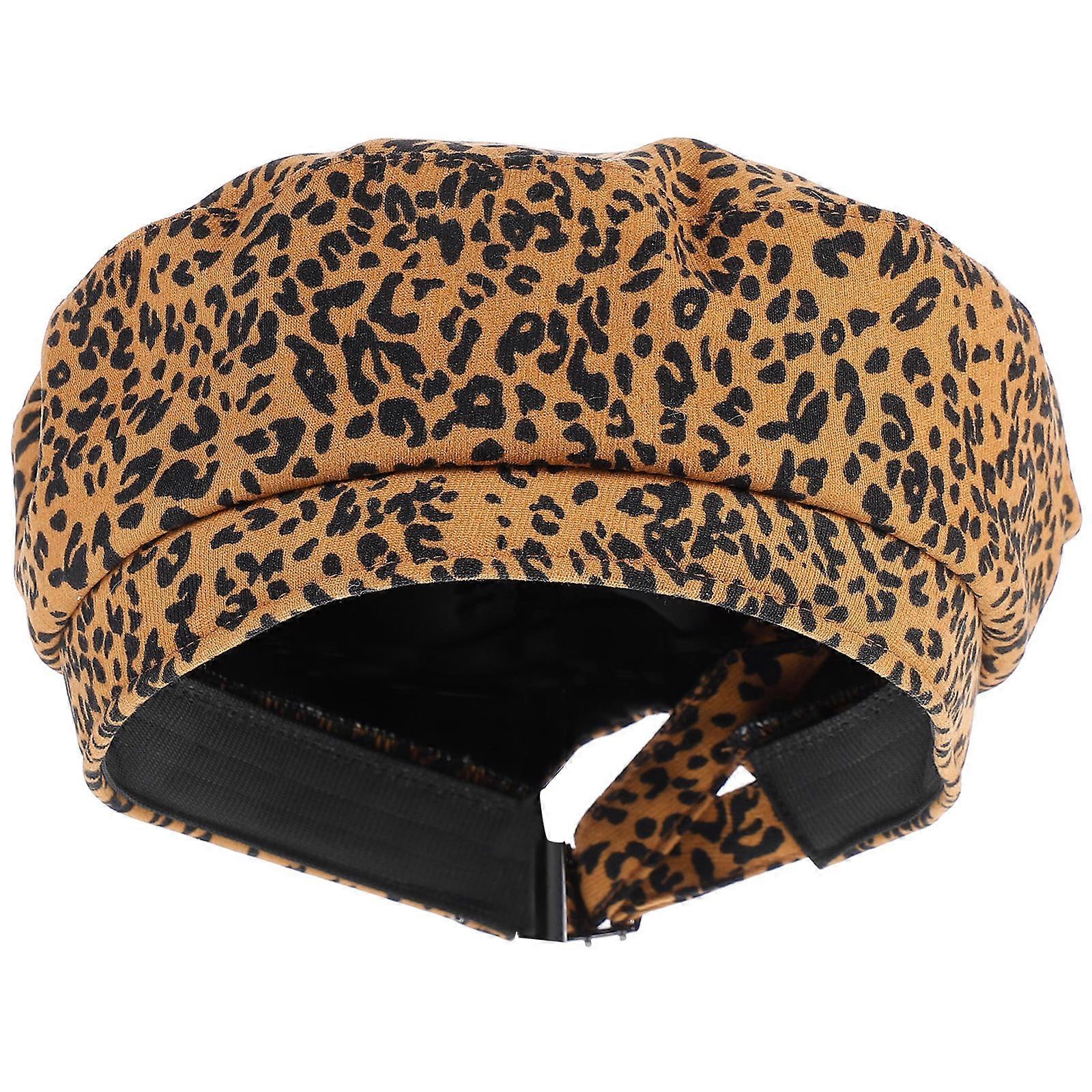 Leopard Print Beret Hat French Painter Hat Keeps Warm Versatile Outfit Matching 1Pcs