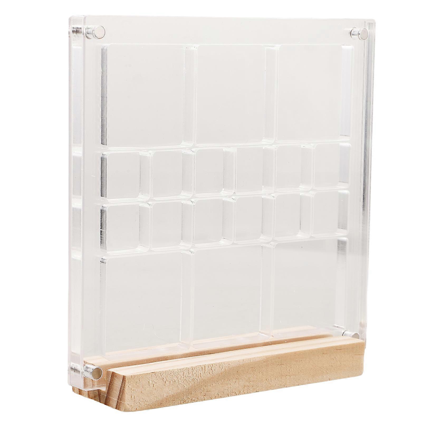 Acrylic Display Box 2Pcs Rectangular Seashell Storage Design For Mini Stones Jewelry Organization Sophisticated Style