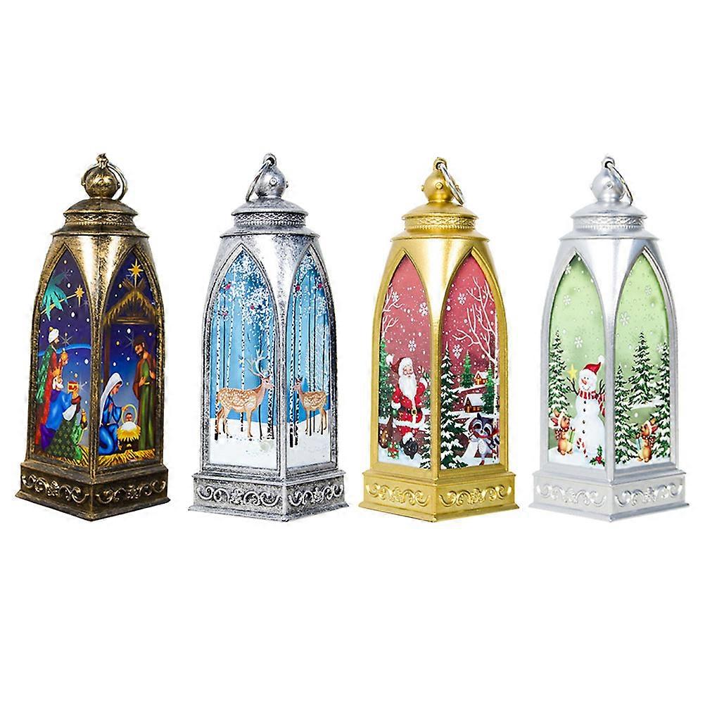 Christmas Lantern Desktop Wind Light Ornament 8Pcs for Celebration