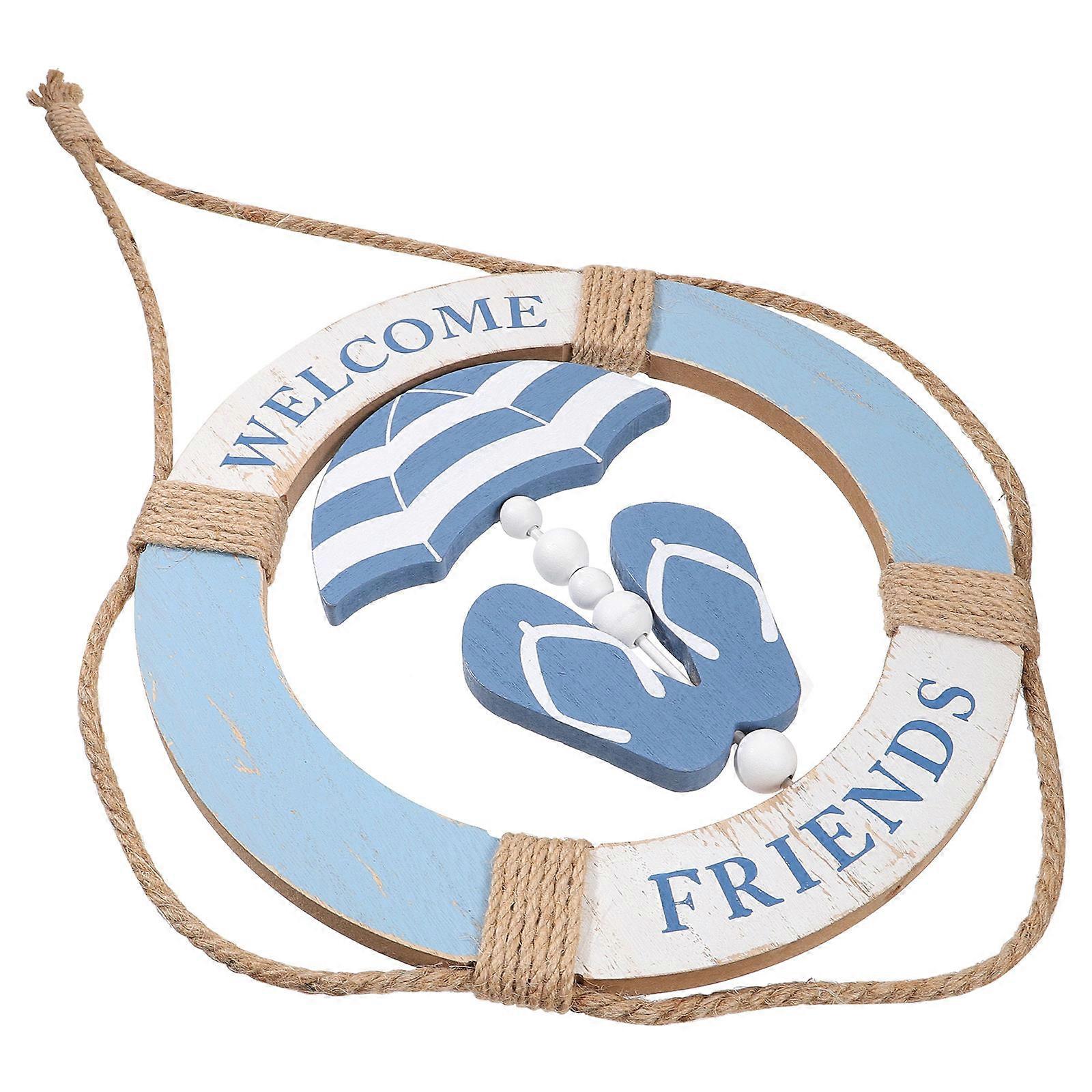 Beach Themed Life Ring Wall Hanging Decoration Suitable For Parties And Holidays 29CM Rustic Look 1Set