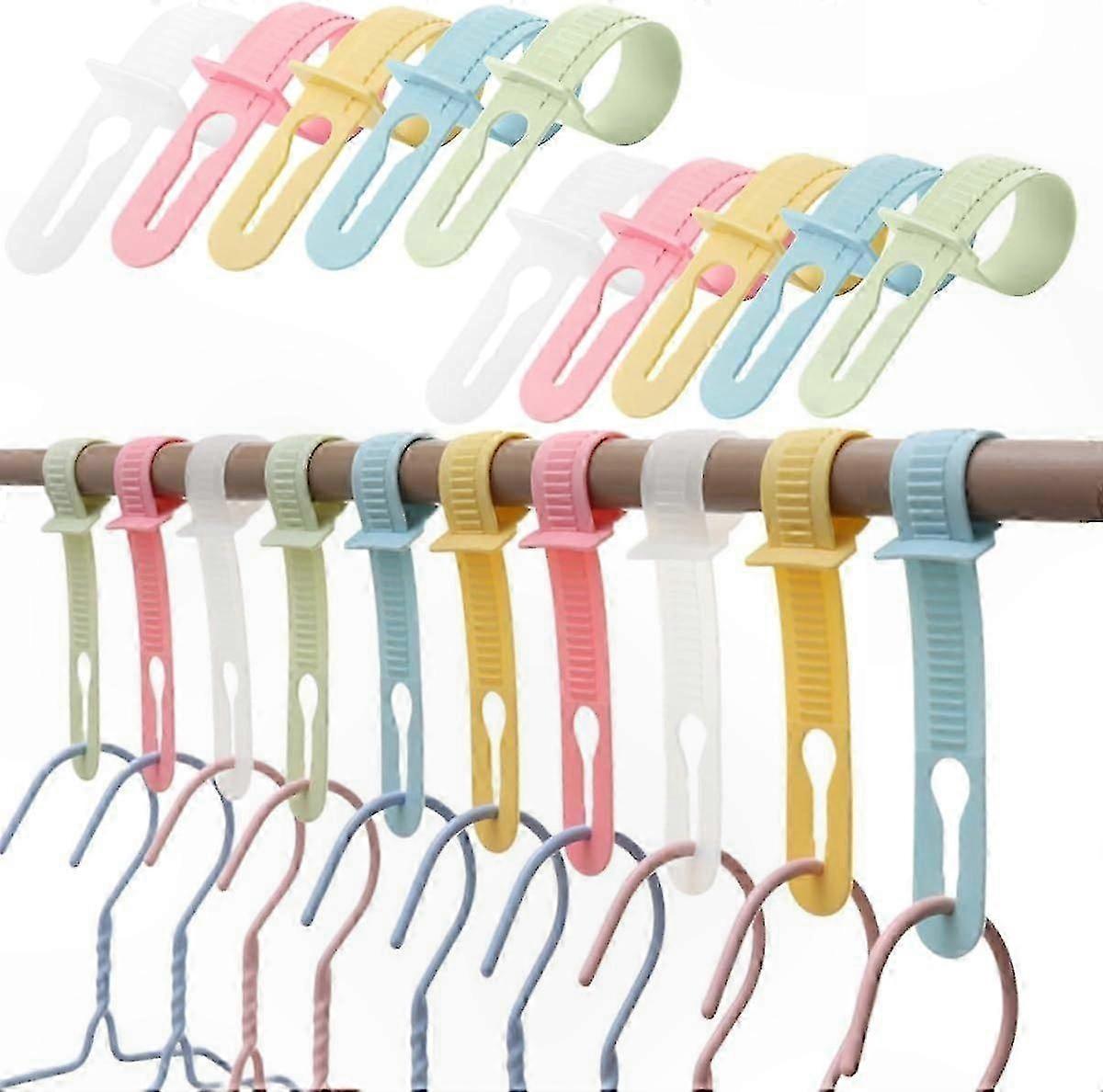 20-Pack Laundry Hanger Hooks, Adjustable Windproof Clothesline Hooks, Scratch-Free Hanging Solution for Drying Clothes
