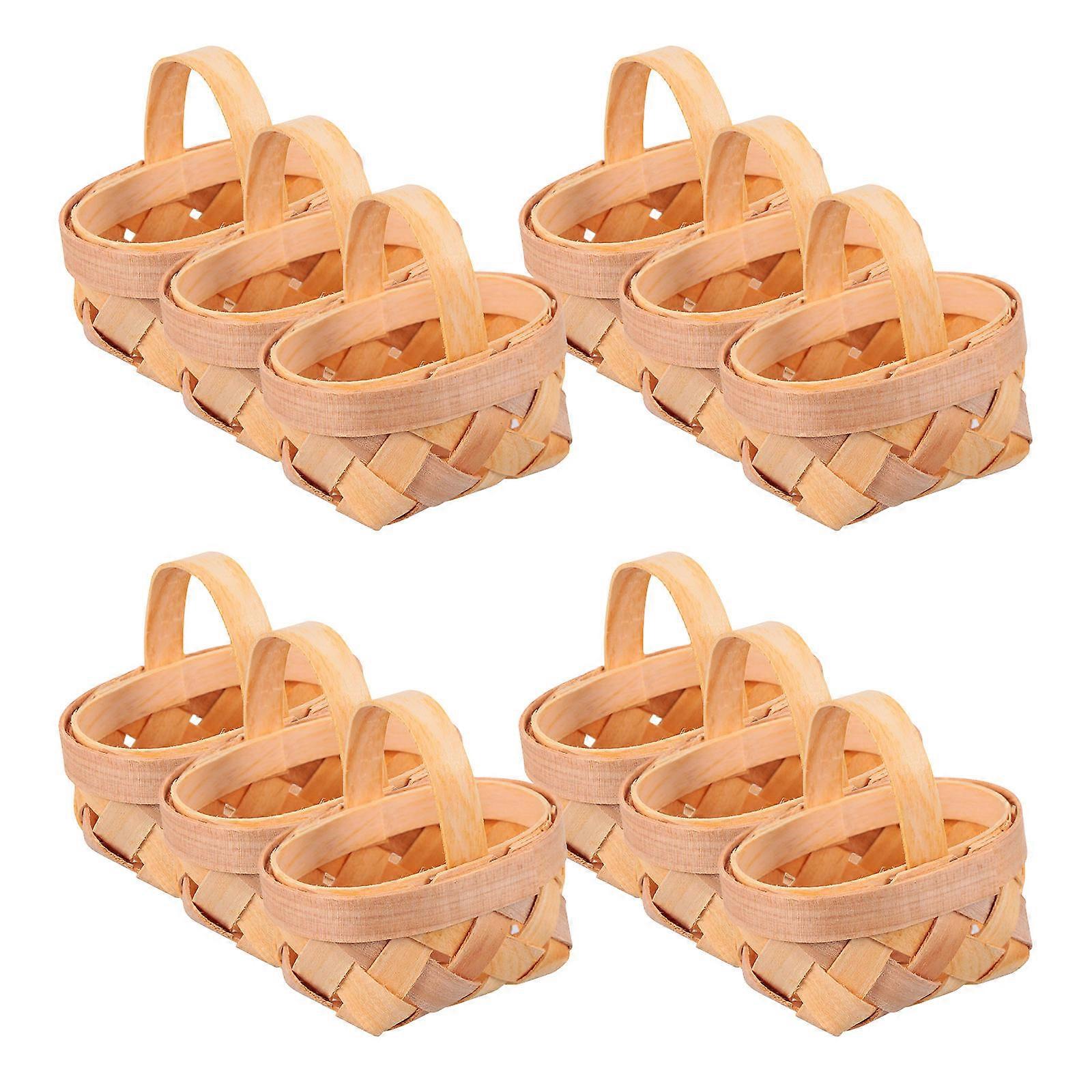 Handwoven Dollhouse Basket Mini Basket for Storage Use 36Pcs with Handles