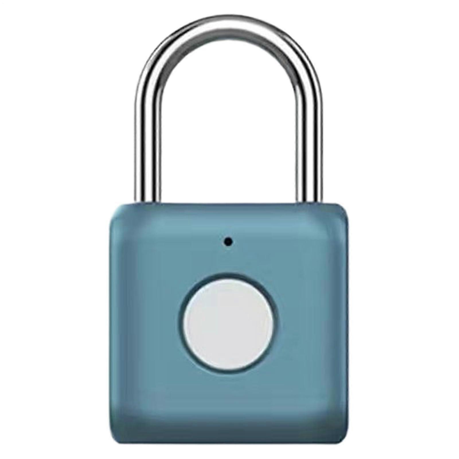 Electronic Fingerprint Padlock Keyless Padlock Biometric Door Lock Waterproof AntiTheft Bookcase Suitcase Blue