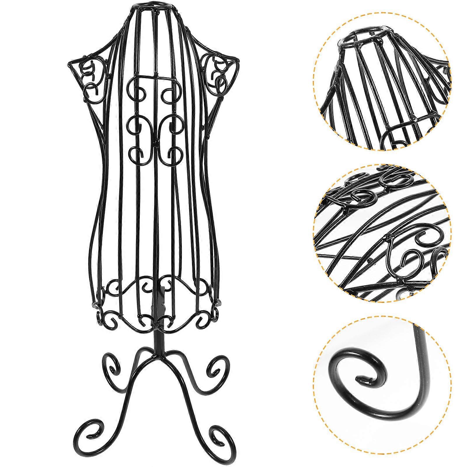 Iron Art Mannequin Stand for Pet Clothes Display Rack Black