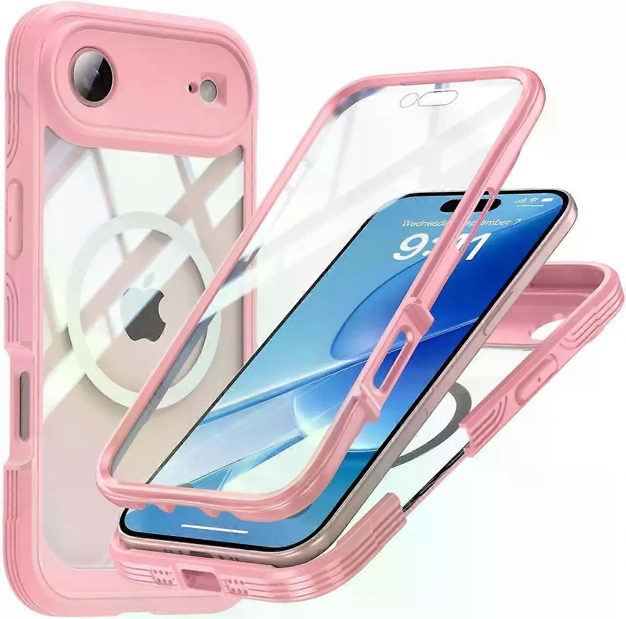 Magnetic Case for iPhone Air with Built-in Screen Protector, Shockproof Phone Cover with Camera Protector, Compatible with MagSafe, Full Body Phone Ca