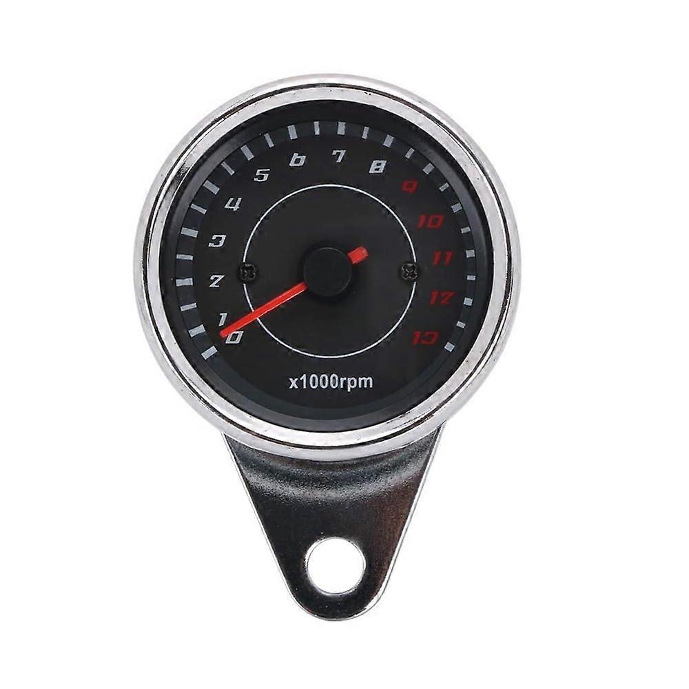 Dual Odometer Gauge DC 12V Motorcycle Tachometer with LED Backlight 13000 RPM Electronic Tach Meter Universal Fit