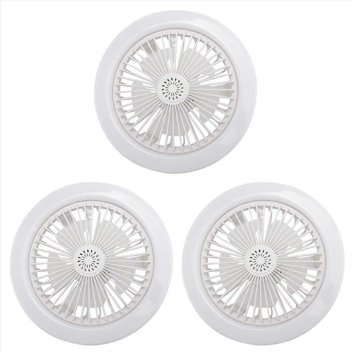 E27 Ceiling Fan with Lights,Enclosed Low Fan Light,Hidden Electric Fan Gimbal Lamp Holder