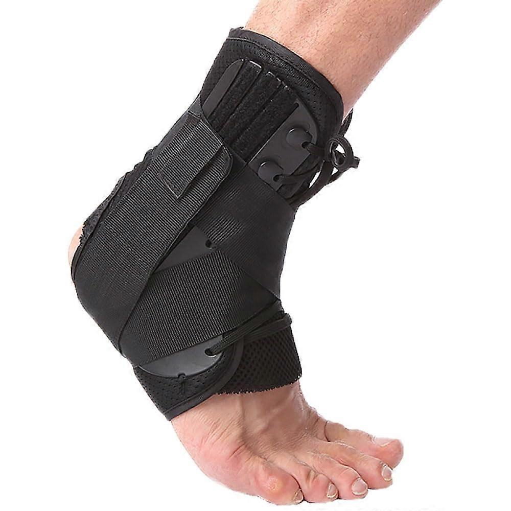 Ankle Support Brace Adjustable With Wrap, Breathable Compression Strap, Size L Right Foot, Sprain Recovery