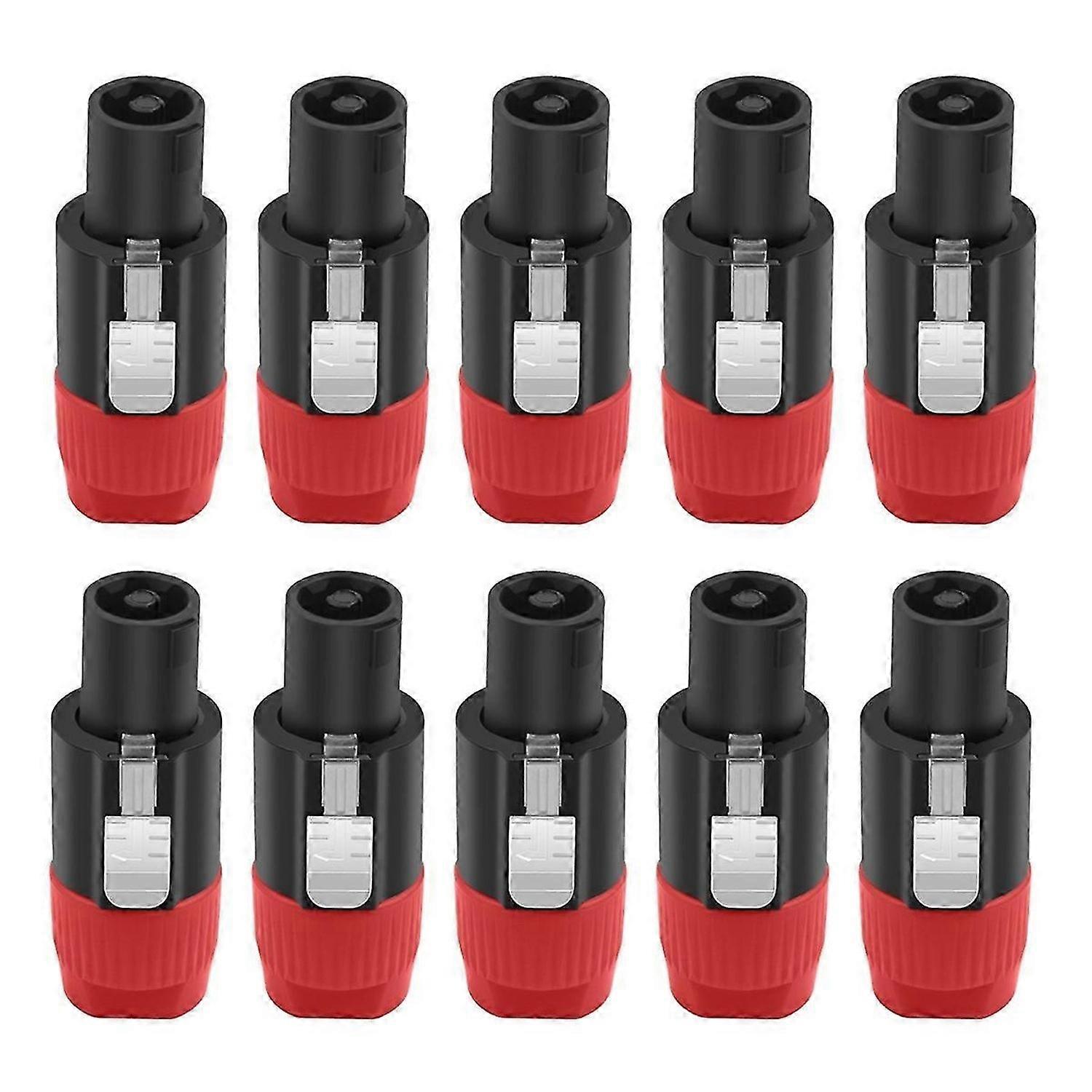 10PC 4Pin NL4FC Speaker Connector Ohm Plug Speaker Audio Cable Adapter Twist Lock 4Pin Speakon Femal